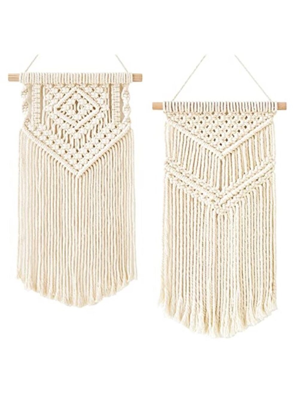 Small Macrame Wall Hanging 2 Pcs Woven Tapestry Wall Art Decor - Beautiful